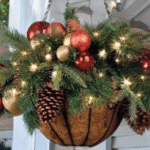 DIY Christmas Hanging Basket