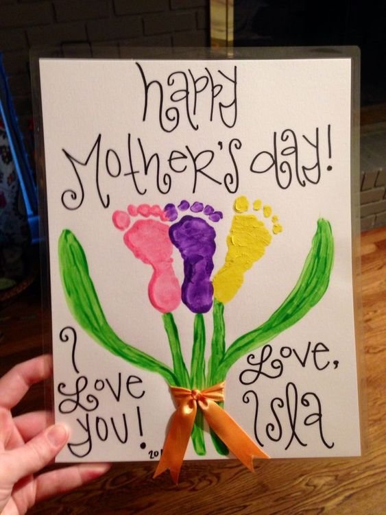 Mothers Day Footprint Art DIY Cuteness