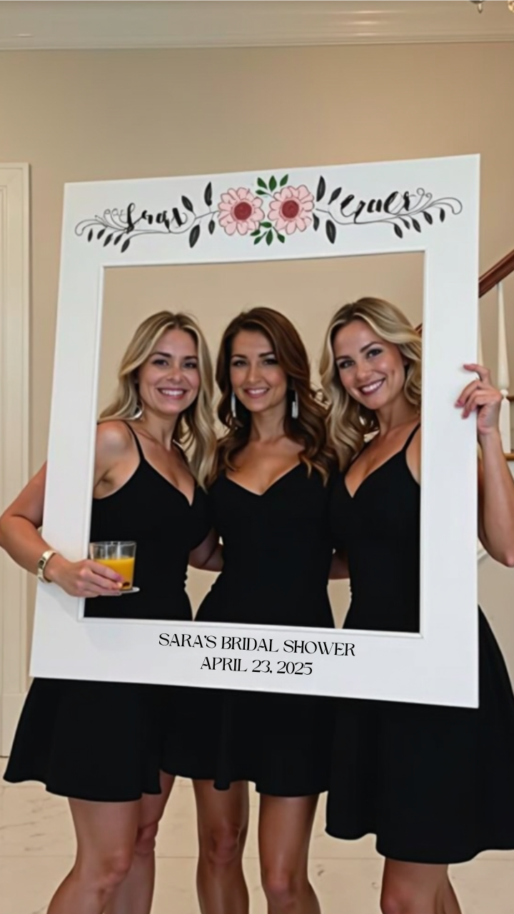 DIY bridal shower photo prop idea for fun and memorable pictures with guests.