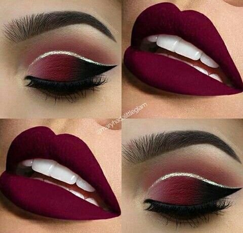 burgundy eye makeup step by step