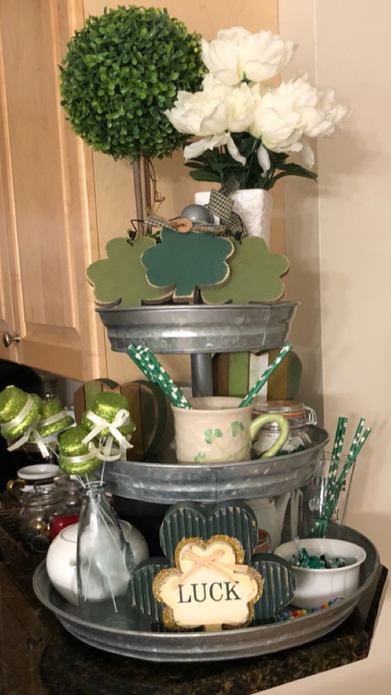 Decorated St. Patrick’s Day 3 tiered stand