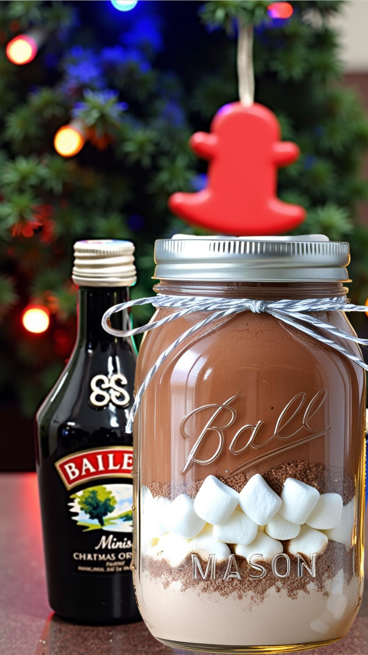 DIY Baileys Hot Chocolate Mason Jar Gift
