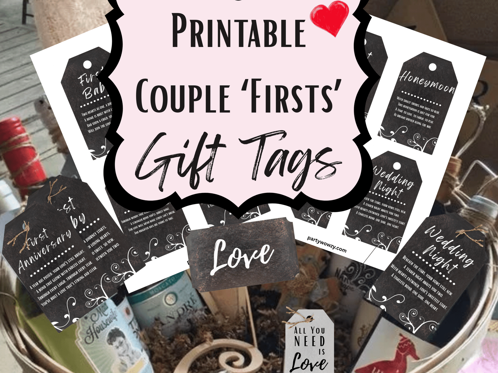wedding wine gift tags
