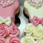 Twin baby girls pull-apart cupcake dress cake for baby shower