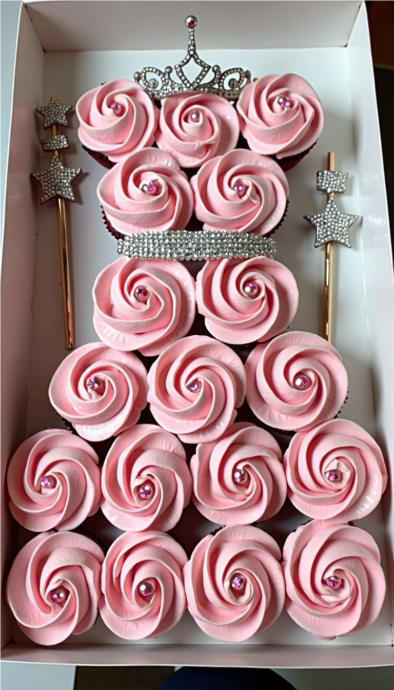 Princess pull-apart cupcake dress cake for birthday parties