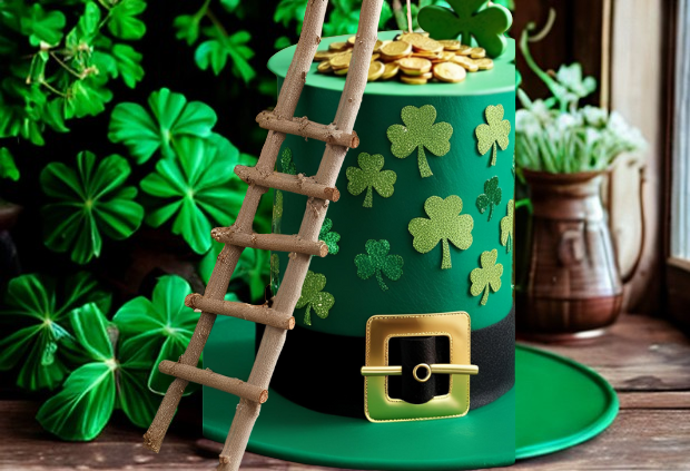 DIY Leprechaun hat trap with gold coins and rainbow bait for St. Patrick’s Day.