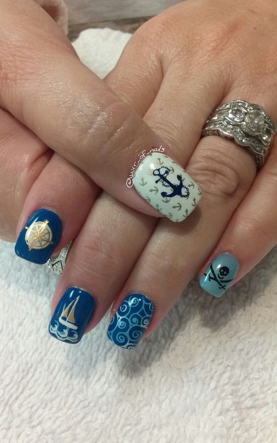 Nautical Nail Art